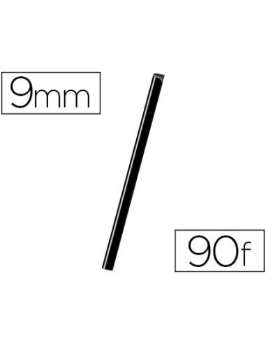 Baguette relier exacompta serodo découpe arrondie facilite insertion 90f épaisseur 9mm longueur 297mm noir boîte 25u.