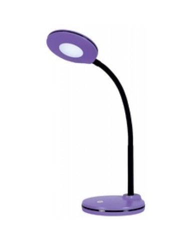 HANSA Lampe led Splash Violet,avec variateur. Dim. Tête D10,5 cm, bras flexible H32 cm, socle D13 cm