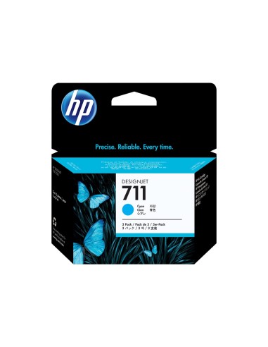 HP 711 - HP CZ134A - Cyan - Pack de 3 cartouches HP