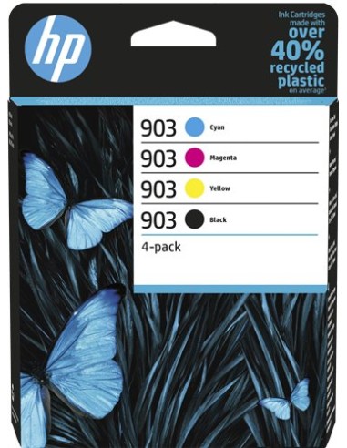 HP 903 - HP 6ZC73AE - Noir, Cyan, Magenta, Jaune - Pack de 4 Cartouches HP