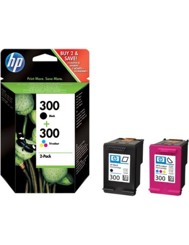 HP 300 - HP CN637EE - Noir / Trois Couleurs - Pack de 2 Cartouches d'encre HP