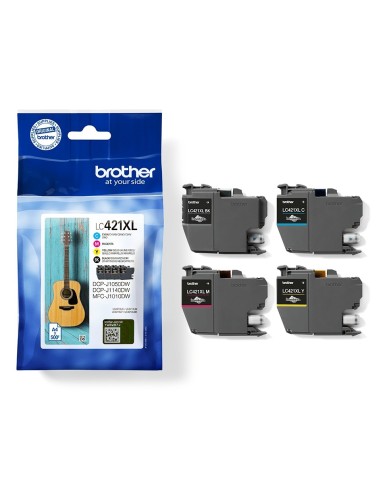 Brother LC-421XL - Noir, Cyan, Magenta, Jaune - Pack 4 Cartouches Brother