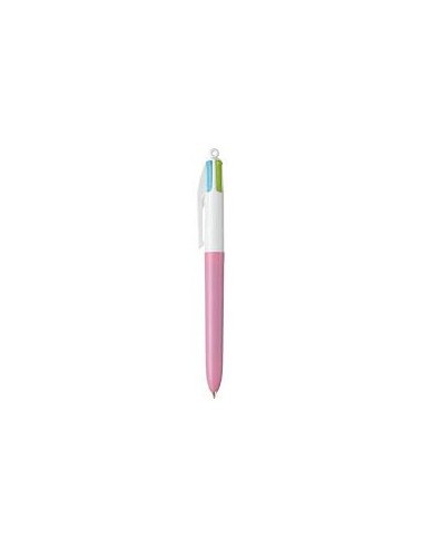 BIC 4 Couleurs fun - Stylo à bille 4 couleurs - 1 mm - Corps blanc/lila