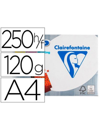 Papier clairefontaine multifonction laser couleur dcp a4 120g/m2 blanc satiné parfaite opacité 250 feuilles