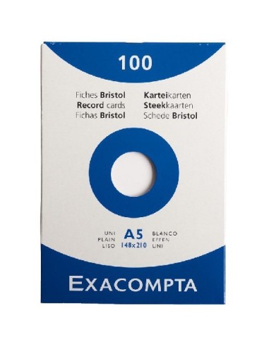 EXACOMPTA Fiches bristol - A5 - uni - blanc - pas cher|DIRECT...