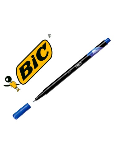 Pack de 12 Stylos feutre BIC Intensity - Bleu - Baguée métal - Pointe ultra fine 0,4mm.