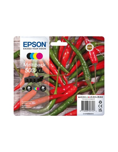 Epson 503XL- Epson Piments - Noir, Cyan, Magenta, Jaune - Pack 4 Cartouches XL Epson