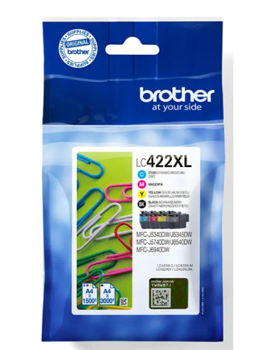 Brother LC-422XL - Noir, Cyan, Magenta, Jaune - Pack XL Brother