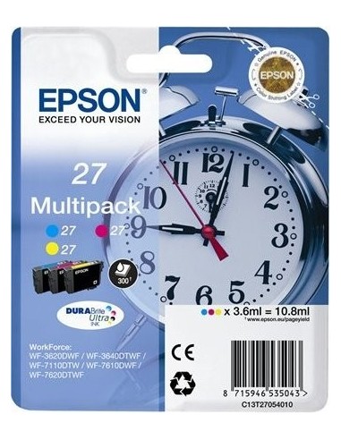 Epson T2705 - Epson 27 -Epson  Reveil - MultiPack de 3 Cartouches Epson