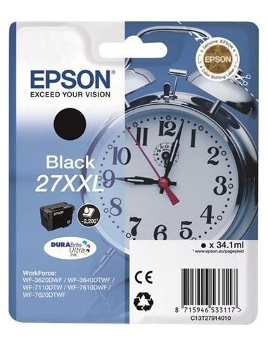 Epson T2791 - Epson 27XXL -Epson  Reveil - Noir - Cartouche Epson