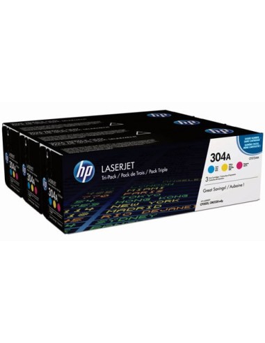 HP 304A - HP CF372AM - Cyan / Magenta / Jaune - Toners HP