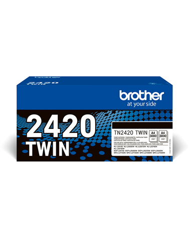 Brother TN2420 Negro Pack de 2 Cartuchos de Toner Originales - TN2420TWIN