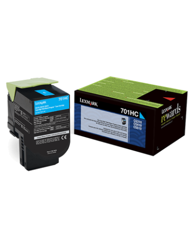 70C2HC0 - Cyan - Toner Haute Capacité Lexmark 702HC