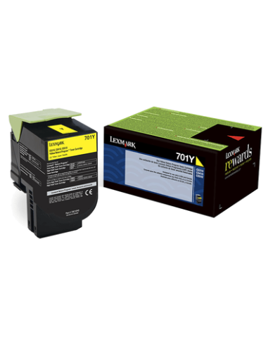 70C20Y0 - Jaune - Toner du Programme de retour Lexmark 702Y