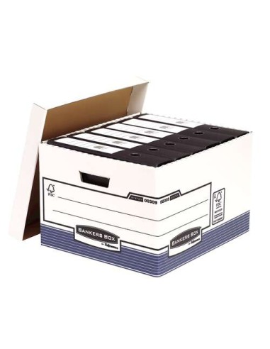 Fellowes Bankers Box Contenedor de Archivos Folio - Montaje Automatico Fastfold - Carton Reciclado Certificacion FSC