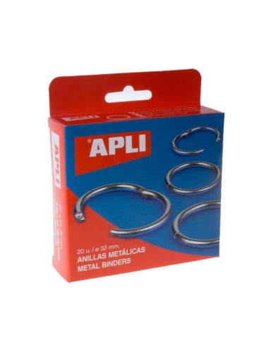 Apli Pack de 20 Anillas Metalicas Articuladas Ø32 mm