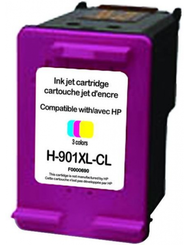 HP 901XL - HP CC656AE - Couleurs - Cartouche XL Compatible HP