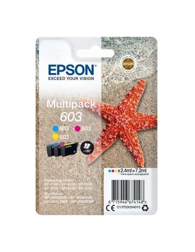 Epson 603 - C13T03U44010 - Étoile de mer - Cyan, Magneta, Jaune - Pack de 3 Cartouches