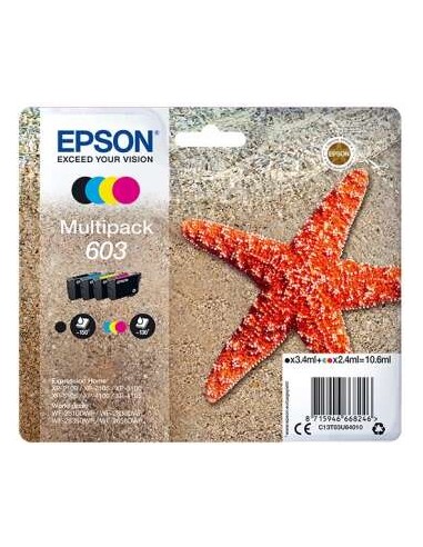 Epson 603 - C13T03U64010 - Étoile de mer - Noir, Cyan, Magneta, Jaune - Pack de 4 Cartouches