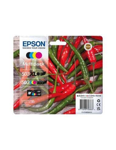 Epson 503XL/503 - C13T09R94010 - Piments - Noir, Cyan, Magneta, Jaune - Pack de 4 Cartouches