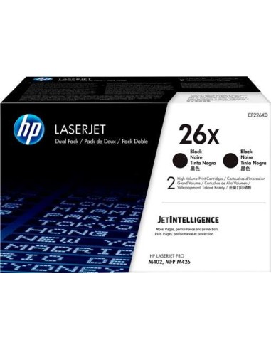 HP CF226X - 26X - Noir - Pack de 2 Toners